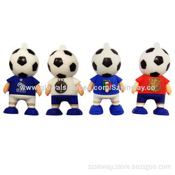 2014 Brazil World Cup Ball PVC USB Flash Drives, 1 to 32GB Capacity